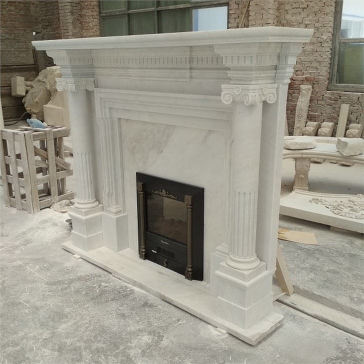 modern marble fireplace
