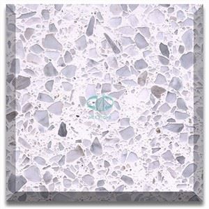 Terrazzo din beton alb