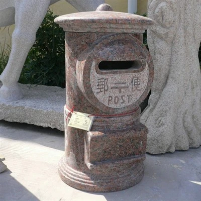 Statuie de cutie poștală din piatră naturală rezidențială în aer liber